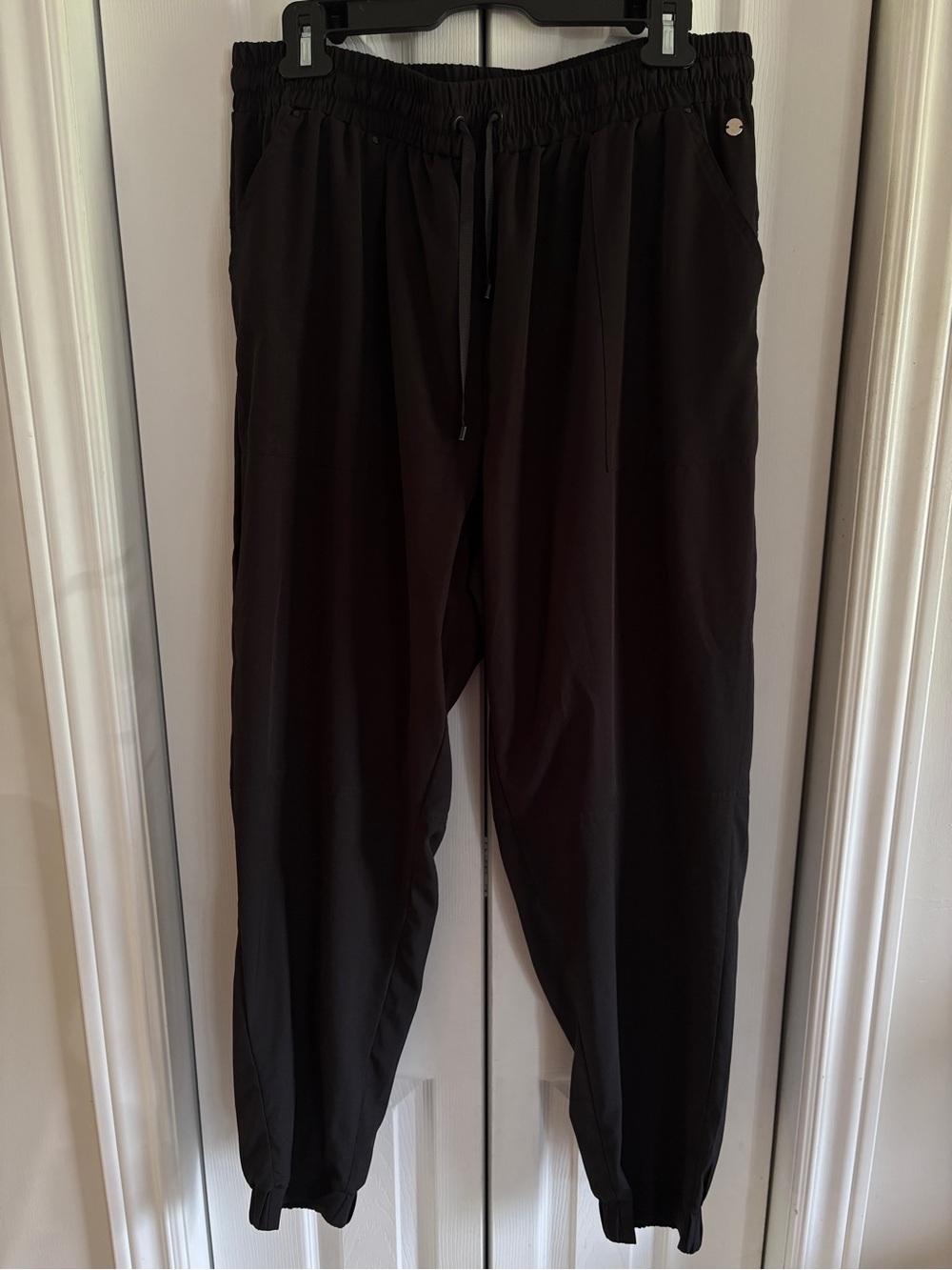 Marie Claire's Black Elastic-Waist Jogger Pants